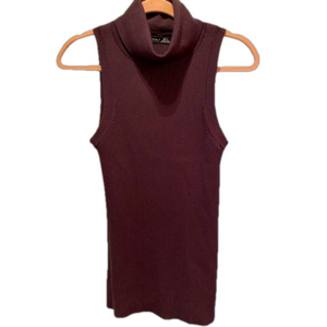 SZ Large Blacktape top sleeveless mock turtleneck tank top deep purple